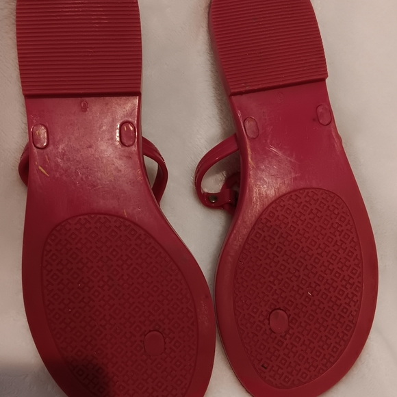 Tory Burch Women's Size 8 Mini Miller Jelly Logo Thong Sandals Pink - Picture 3 of 4